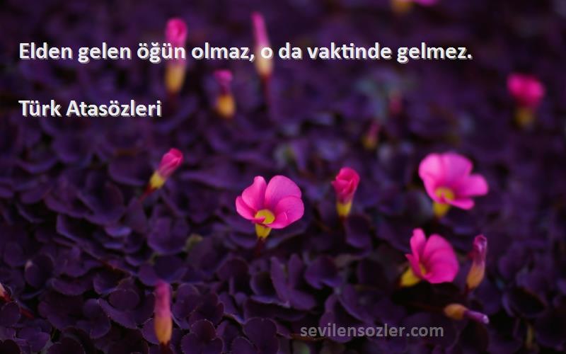 Türk Atasözleri - Elden gelen öğün olmaz, o da vaktinde gelmez.
