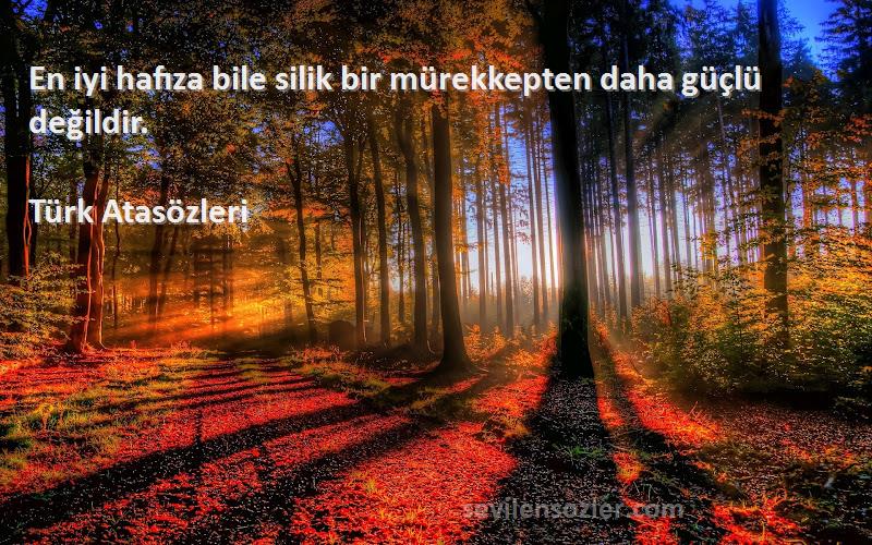 Türk Atasözleri - En iyi hafıza bile silik bir mürekkepten daha güçlü değildir.