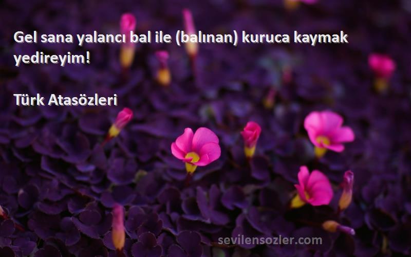 Türk Atasözleri - Gel sana yalancı bal ile (balınan) kuruca kaymak yedireyim!