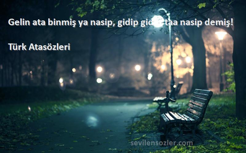 Türk Atasözleri - Gelin ata binmiş ya nasip, gidip gider taa nasip demiş!