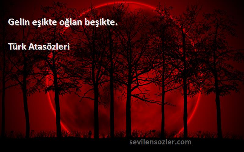 Türk Atasözleri - Gelin eşikte oğlan beşikte.