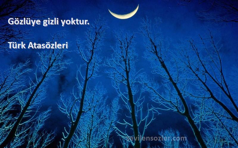 Türk Atasözleri - Gözlüye gizli yoktur.