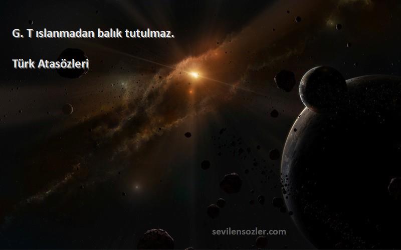 Türk Atasözleri - G. T ıslanmadan balık tutulmaz.