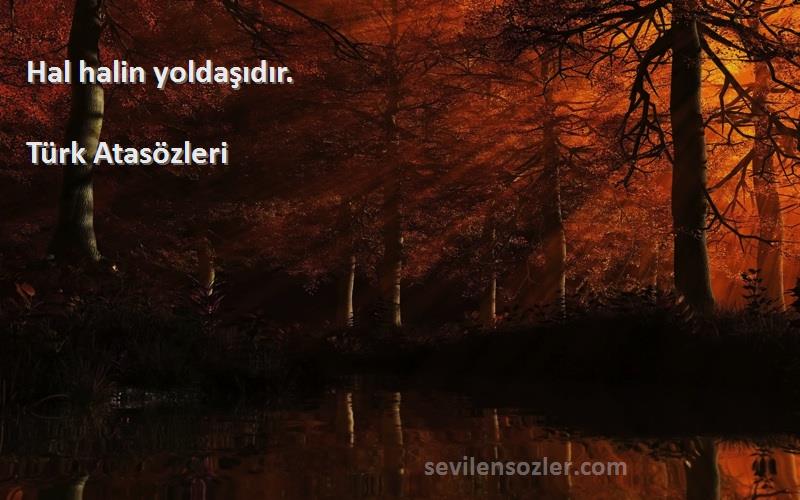 Türk Atasözleri - Hal halin yoldaşıdır.