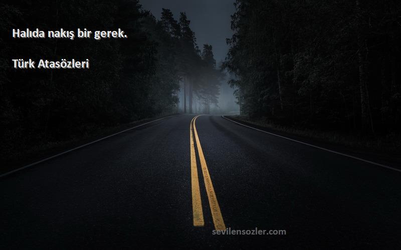 Türk Atasözleri - Halıda nakış bir gerek.