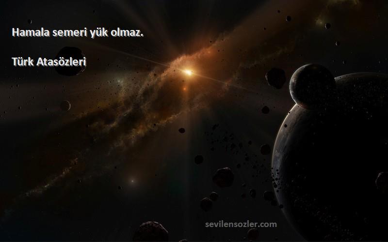 Türk Atasözleri - Hamala semeri yük olmaz.