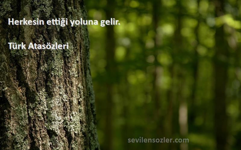 Türk Atasözleri - Herkesin ettiği yoluna gelir.