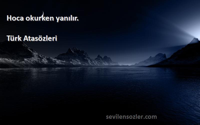 Türk Atasözleri - Hoca okurken yanılır.