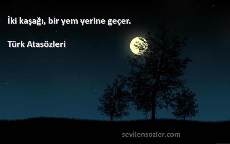 Türk Atasözleri - İki kaşağı, bir yem yerine geçer.