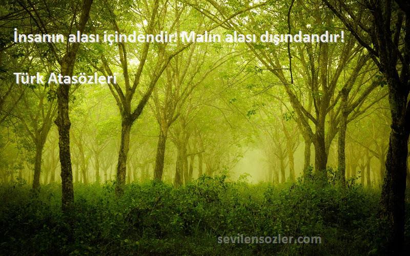 Türk Atasözleri - İnsanın alası içindendir. Malın alası dışındandır!