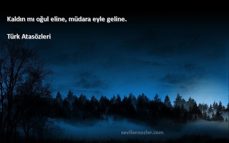 Türk Atasözleri - Kaldın mı oğul eline, müdara eyle geline.