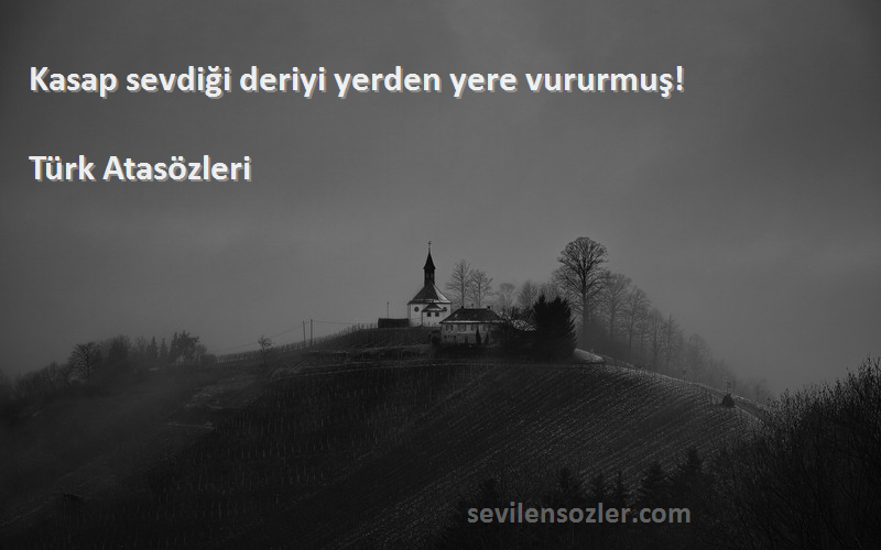 Türk Atasözleri - Kasap sevdiği deriyi yerden yere vururmuş!