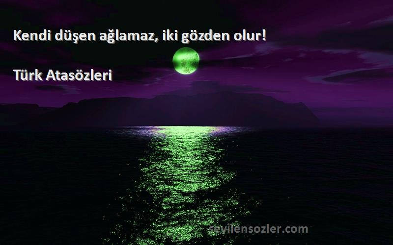 Türk Atasözleri - Kendi düşen ağlamaz, iki gözden olur!