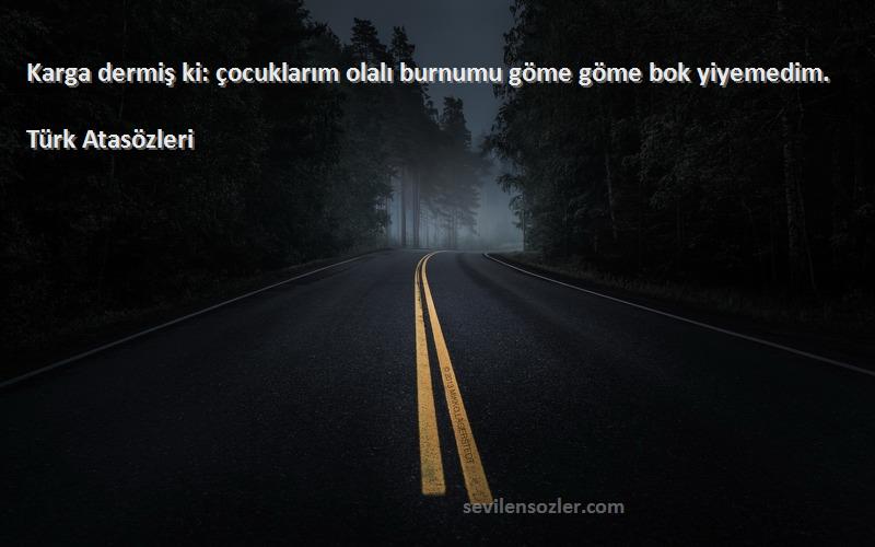 Türk Atasözleri - Karga dermiş ki: çocuklarım olalı burnumu göme göme bok yiyemedim.