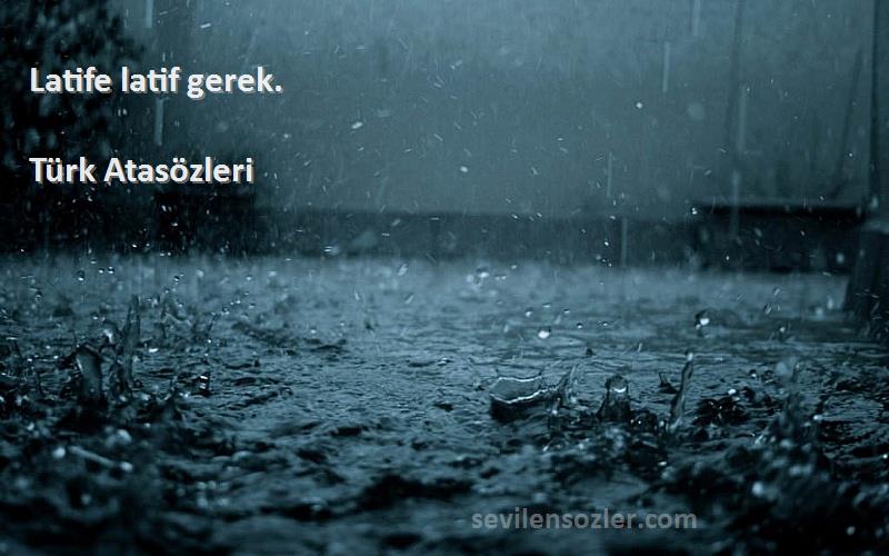 Türk Atasözleri - Latife latif gerek.