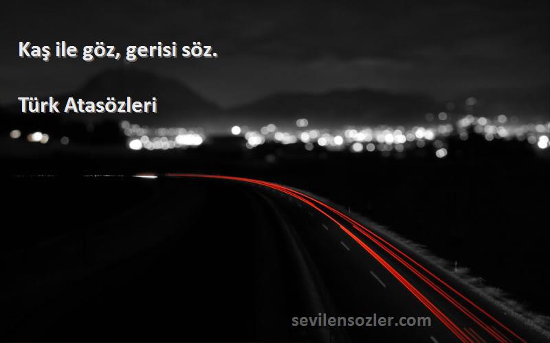 Türk Atasözleri - Kaş ile göz, gerisi söz.