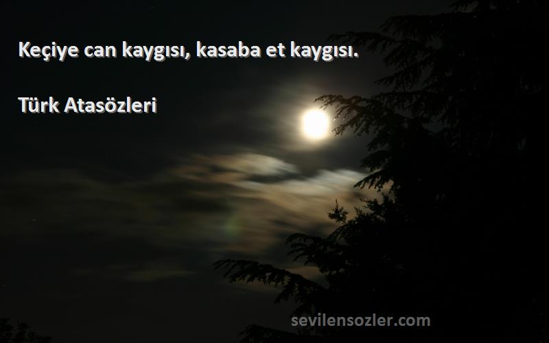 Türk Atasözleri - Keçiye can kaygısı, kasaba et kaygısı.