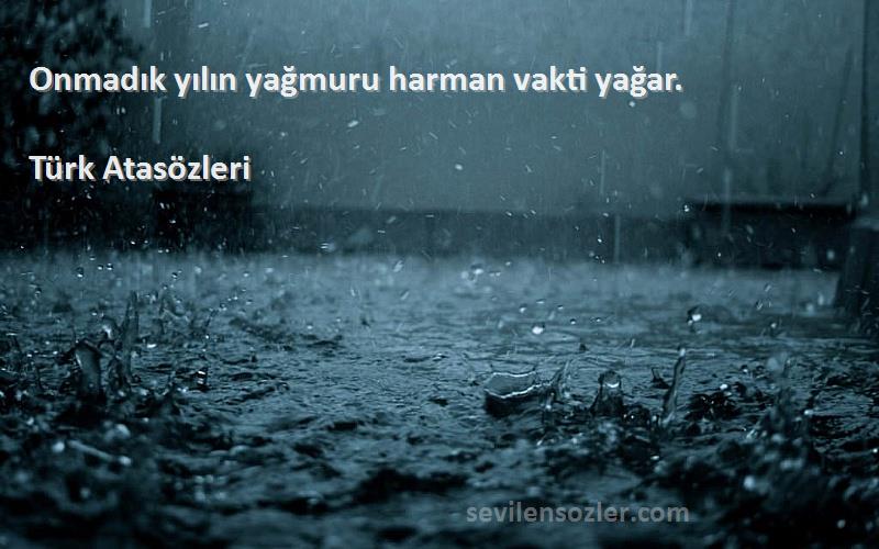 Türk Atasözleri - Onmadık yılın yağmuru harman vakti yağar.